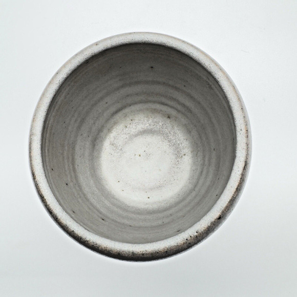 Studio Art Pottery Goblet Chalice Cup Textured Brown Gray Stoneware Signed #3 - Picture 5 of 9